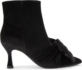 Kurt Geiger Womens Velvet Aria Bow Boots - Black - Size UK 6