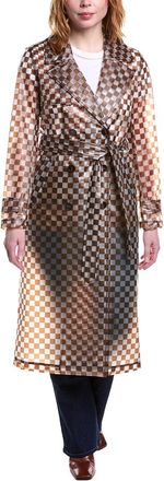 NVLT Nvlt Rubberized Checkered Rain Trench Coat