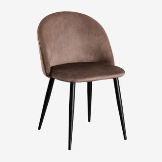 Sklum Sklum - Pack De 2 Sillas De Comedor En Terciopelo Kana Marr&oacute;n Army