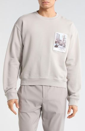 Helmut Lang Postcard Cotton French Terry Sweatshirt in Grey at Nordstrom Rack, Size X-Large