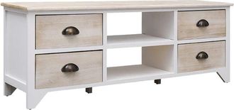 vidaXL Vidaxl - Mueble Para Tv Madera Maciza De Paulownia 108x30x40 Cm