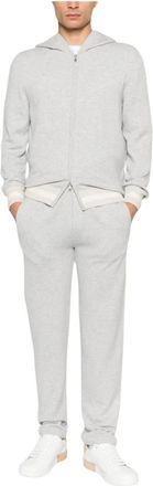 Gran Sasso Training Sets, male, Gray, Size: 2XL Casa Frumoasa Hooded Striped-trim Tracksuit