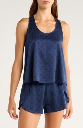 Lunya Racerback Washable Silk Short Pajamas in Blu Ellip at Nordstrom, Size X-Small