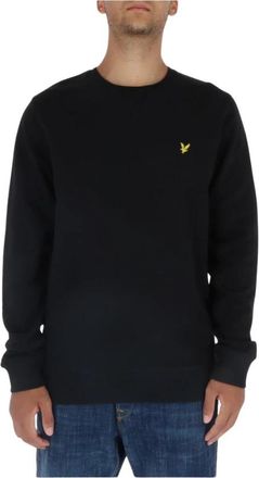 Lyle & Scott Klassieke Sweatshirt met Stijlvol Print - Heren - Ronde hals truien - Zwart - M - Katoen - Truien & Vesten