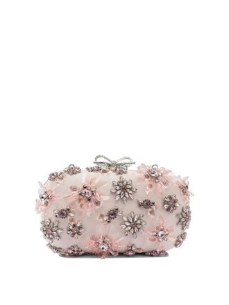Self Portrait Satin Floral Clutch Bag