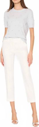 Milly Rosalyn Rhinestone Embellished Sweater In White