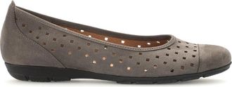 Gabor Grijze Su&egrave;de Zomer Ballerinas - Dames - Ballerinas - Grijs - 40 EU - Su&egrave;de - Schoenen