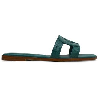 Cole Haan Chrisee Leather Womens Comfort Sandals - Green Lizard Print - Size:UK 4.5