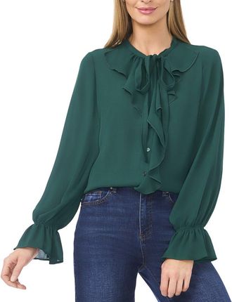 CeCe by Cynthia Steffe Cece Button Down Ruffle Top