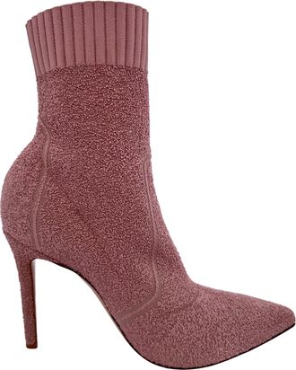 Gianvito Rossi Pre-owned Womens Boucle Knit Fiona Ankle Booties in Pink Synthetic - Rose - Size 40.5 EU/IT