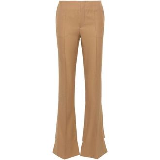 Chloé Beige Wool Bootcut Trousers