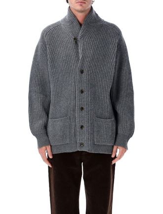 Filson Vertical Ribbed Wool Cardigan with Shawl Collar