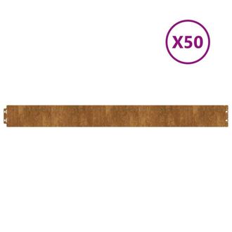 Berkfield Home Lawn Edgings 50 pcs 10x103 cm Flexible Corten steel in Brown