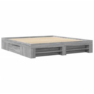 vidaXL Bed Frame without Mattress Grey Sonoma 180x200 cm Super King Engineered Wood Vidaxl