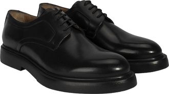 Desa Man Leather Slip-On Shoes - Lace-Up Design, Flat Heel, Breathable | Black - 41