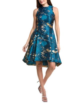 Adrianna Papell Ruffle Jacquard Dress