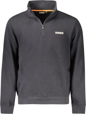 Napapijri Zwarte Katoenen Heren Trui - Heren - Sweatshirts - Grijs - XL - Katoen - Hoodies & sweatvesten