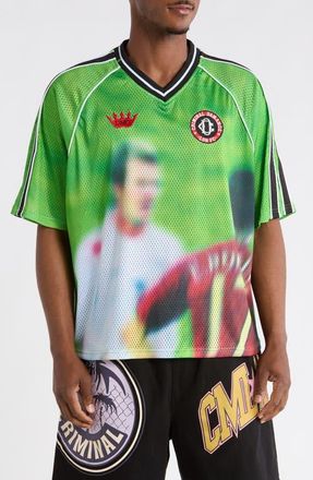 Criminal Damage Frenemies Soccer Graphic Polo in Green Multi at Nordstrom, Size Xx-Large
