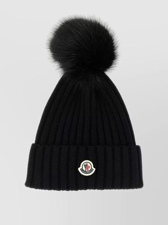 Moncler ribbed beanie hat