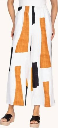 Habitat Patterend Linen Pant In Nuteral