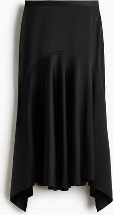 H&M Satin Twill Skirt in Black at Nordstrom, Size 16