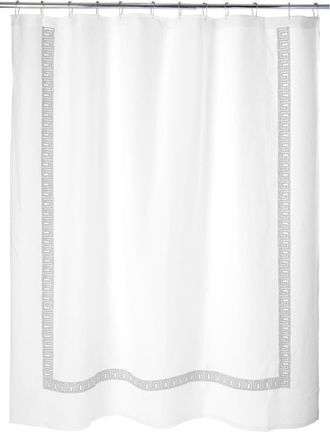 Matouk Ophelia Linen Shower Curtain in Sterling at Nordstrom