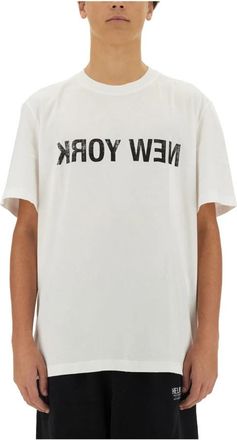 Helmut Lang NY Belt Tee.mal LT A - Heren - T-shirts - Wit - S - Tops