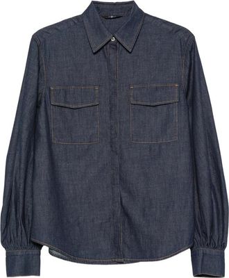7 For All Mankind Balloon-sleeve Denim Shirt