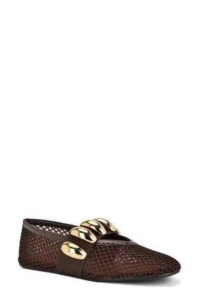 Nine West Dorra Mary Jane Flat in Dark Brown at Nordstrom, Size 5.5