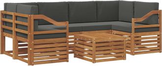 vidaXL Conjunto De Sof&aacute;s De Exterior 7 Uds. Natural Y Antracita Vidaxl
