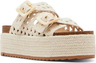 Madden Girl Womens Madden Girl Bali Sandal Ivory Crochet Double-Strap Edpedrille GAL1628