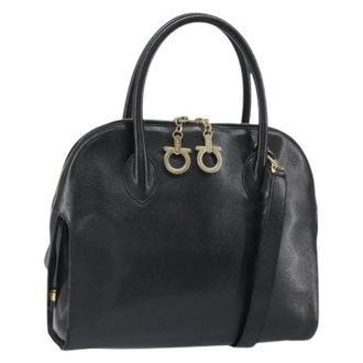 Ferragamo Pre-owned Handbags, female, Black, Size: ONE SIZE Pre-owned Leather Handbag