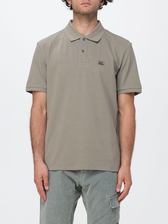 C.P. Company C. P. COMPANY Polo in cotone stretch a maniche corte con colletto e logo a contrasto