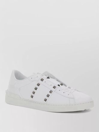 Valentino studded round toe flat sole sneakers