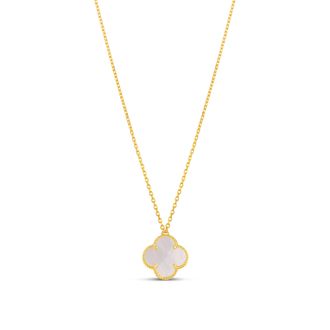 SHYMI Flower Pendant Necklace -.925 Sterling Silver, 14k Gold-Plated - Rhodium Plated, Black Onyx & Mother of Pearl, Adjustable Chain