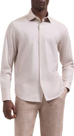 Bugatchi James OoohCotton Space Dye Button-Up Shirt in Sand at Nordstrom, Size Xxx-Large