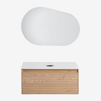 Sklum Sklum - Conjunto De Mueble De Ba&ntilde;o En Madera De Fresno Tedrik