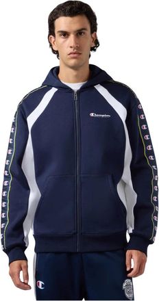 Champion Full Zip Hoodie Sweatshirt - Heren - Vesten met rits - Blauw - S - Katoen - Hoodies & sweatvesten