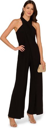 Adrianna Papell Halter Overlay Jumpsuit
