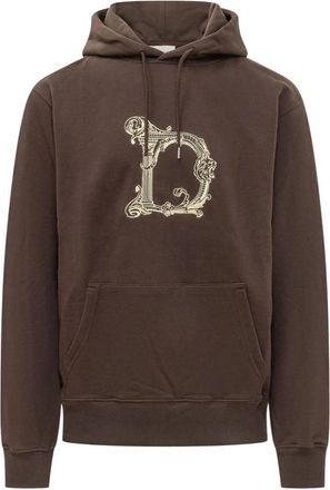 Dr&ocirc;le de Monsieur Column D Hoodie - Heren - Hoodies - Bruin - L - Katoen - Hoodies & sweatvesten