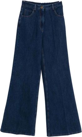 Forte_Forte Wide Jeans, female, Blue, XS, Blue Jeans with Button Fly Pockets