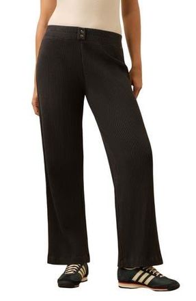 Faherty Apr&egrave;s Organic Cotton Waffle Pants in Washed Black at Nordstrom Rack, Size X-Large