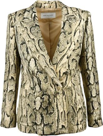 Dries Van Noten Blazer Doppiopetto - Dames - Blazers - Beige - S - Katoen - Jassen