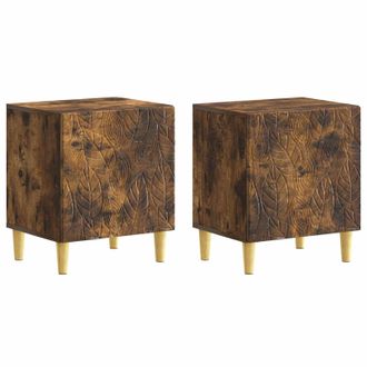 vidaXL Mesita De Noche 2 Pcs Roble Ahumado 43 X 34,5 X 50 Cm Vidaxl