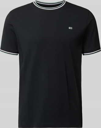 Christian Berg T-Shirt mit Kontraststreifen und Rundhalsausschnitt in Black, Gr&ouml;&szlig;e 3XL