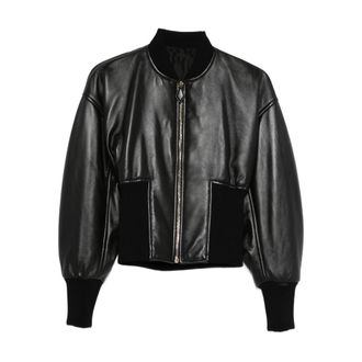 Alaia Rib-knit Leather Jacket