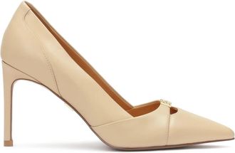 Kazar Stiletto pumps met uitgesneden bovenkant aan de voorkant - Dames - Pumps - Beige - 41 EU - Leer - Schoenen