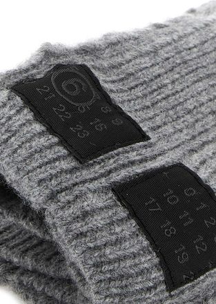 Maison Margiela Womens Wool Blend Gloves Gray Nylon