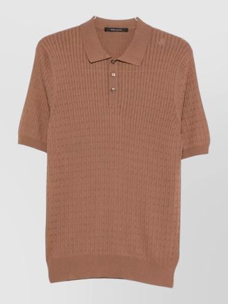 Tagliatore polo shirt cable knit design