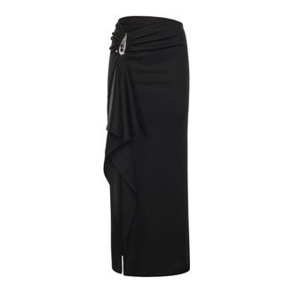 CHRISTOPHER ESBER Maxi Skirts, female, Black, Size: XS Crystal Pendant Cascade Skirt